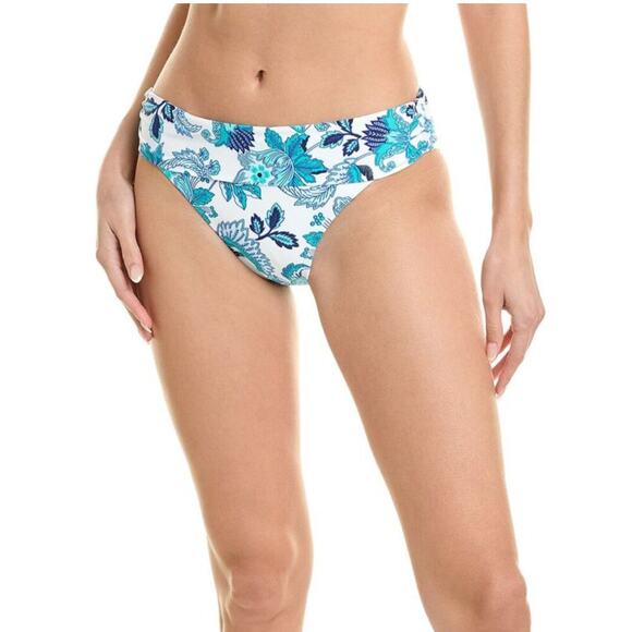 La Blanca Santorini Bikini Bottoms Size 6 NWT Shirred Band Hipster Swim Emerald - Picture 1 of 14